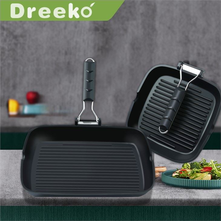 Fekete téglalap alakú grillserpenyő