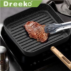 Négyszögletű tapadásmentes grillserpenyő