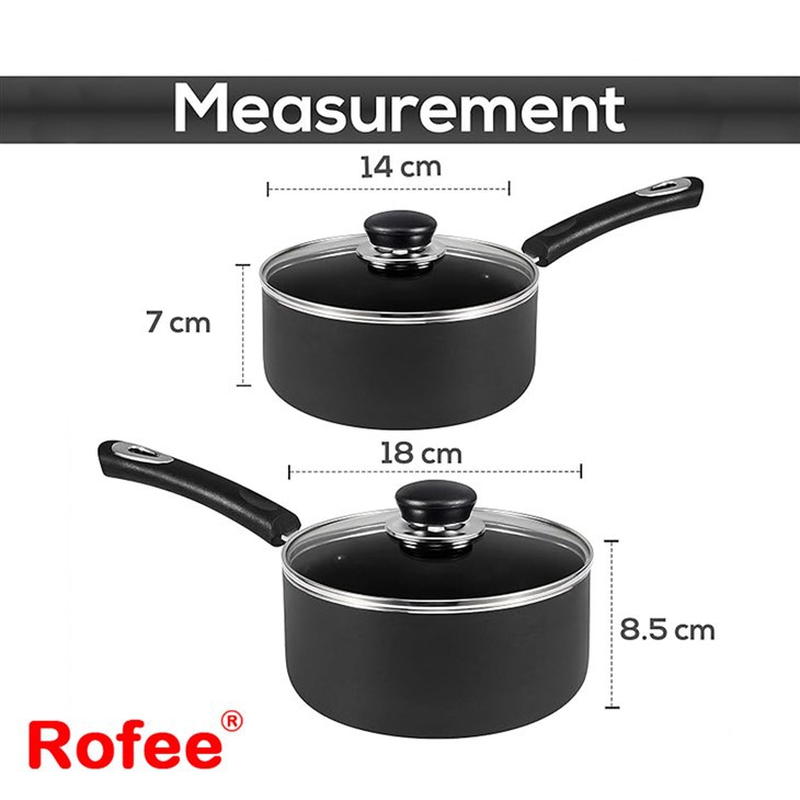2pcs Sauce Pan Set With Lid