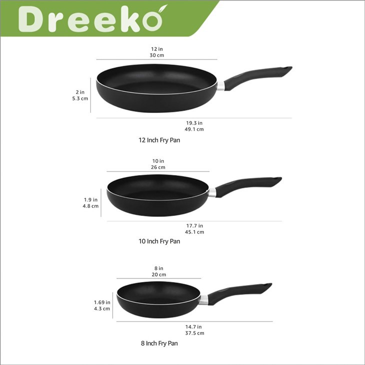 Basic 3pcs Nonstick Fry Pan