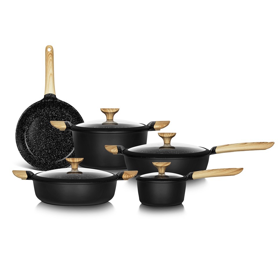 Öntött tapadásmentes edénykészlet szilikon fedéllel