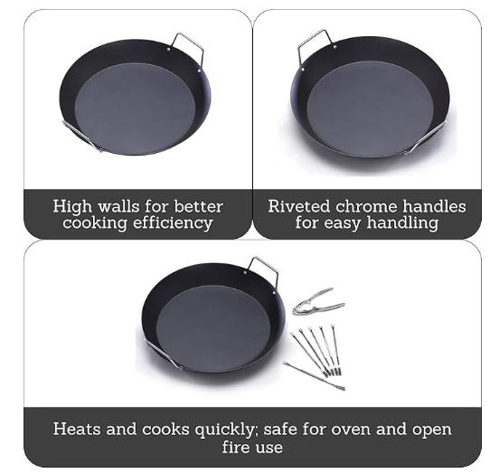 Dreeko Factory Paella Pan Enamaled Steel Ceramic Coating Paella Pan