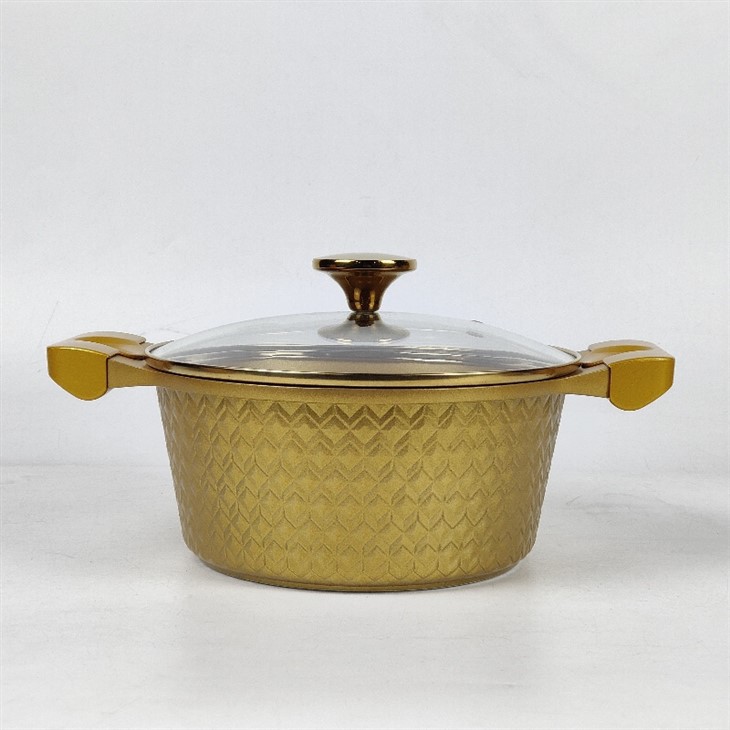 Dreeko Gold Diecasting Diamond Cooking Set Kitchenware Casseroles Set With Saute Pan