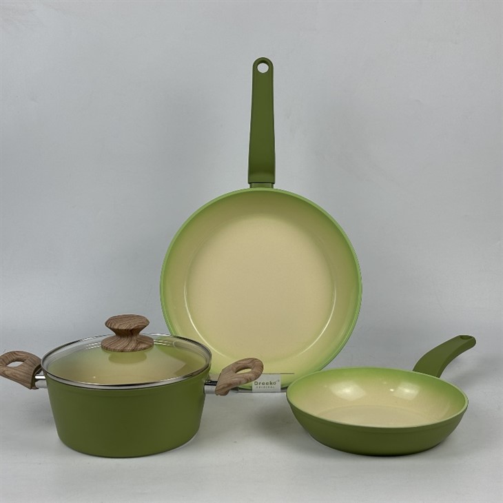 Dreeko Green Avocado Kitchenware 4 Pcs Forged Cookware Set For Wholesale