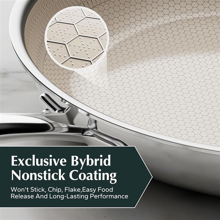 Dreeko Off White Stainless Steel Fry Pans Cookware Set 20/24/28 For Wholesale