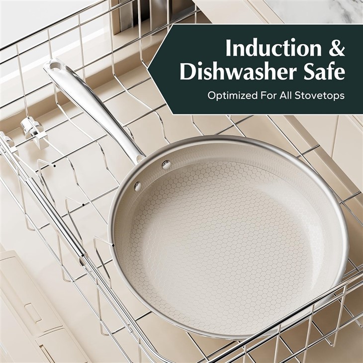 Dreeko Off White Stainless Steel Fry Pans Cookware Set 20/24/28 For Wholesale