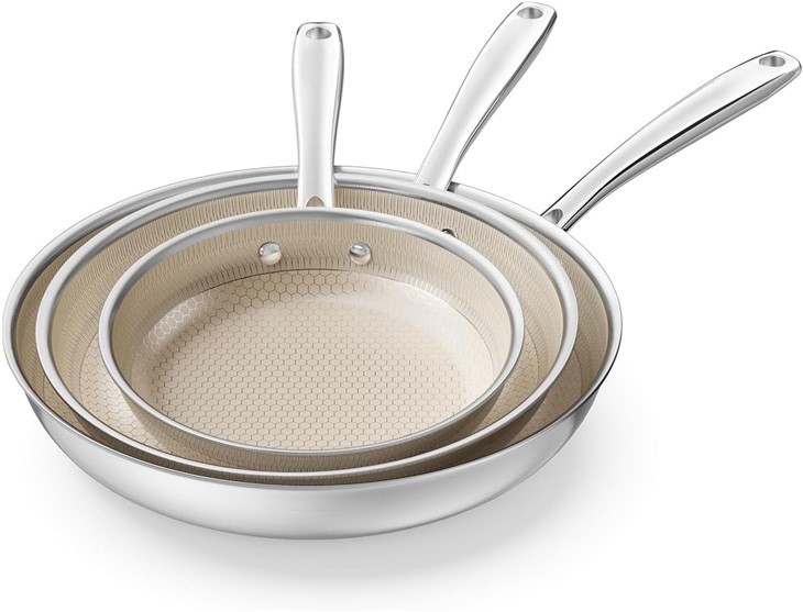 3 -ply Stainless Steel Fry Pan Ceramic Coating ODM Service