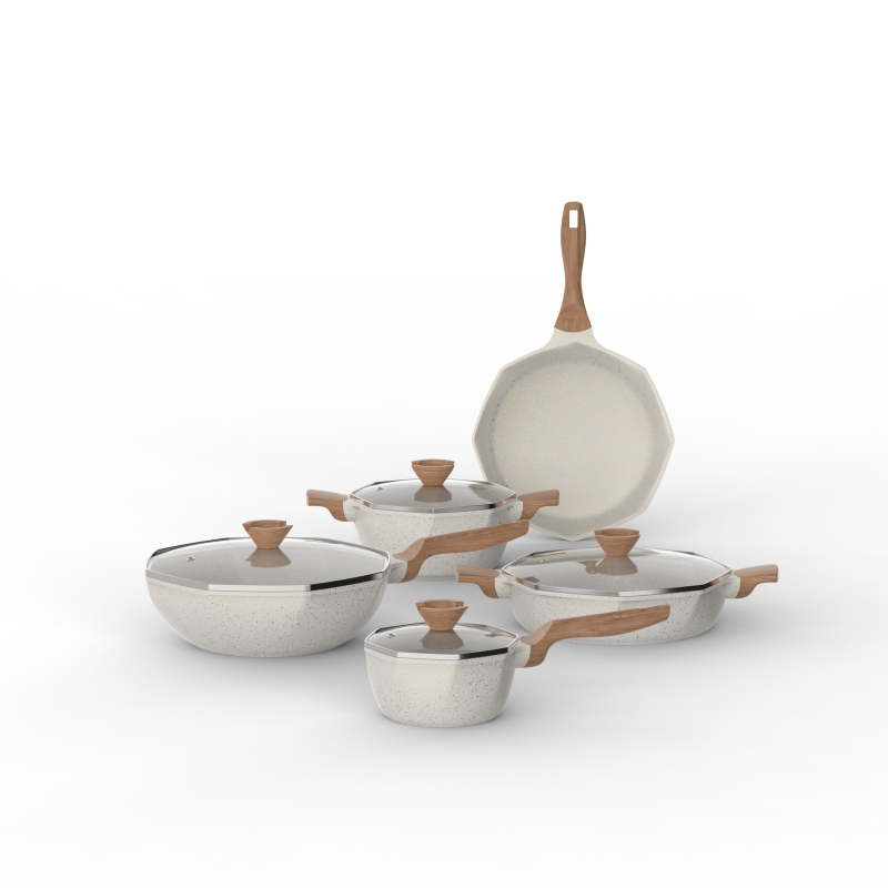 Bézs Nyolcszögletű Pot 9db Forgalmazó Szupermarketekhez Éttermekhez