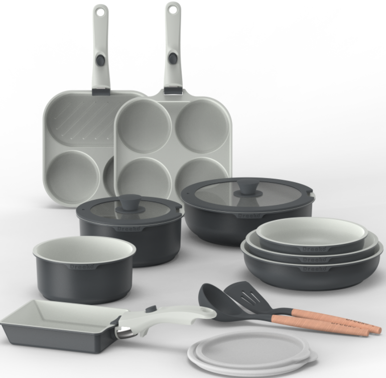 Letakarítható edények szilícium fedéllel és kiegészítőkkel