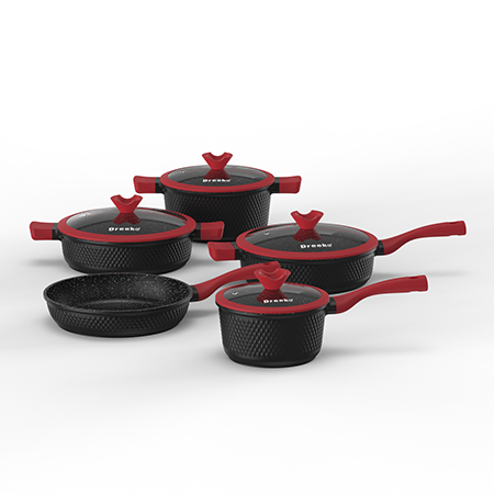 Diamond Design tapadásmentes{0}}öntvény alumínium edénykészlet