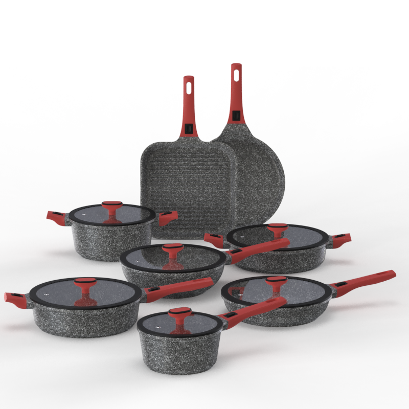 Gránit 14-darabos készlet levehető fogantyúval