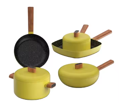 Préselt alumínium márvány bevonó edények készletei