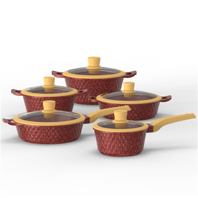 10 db-os, hálós mintás edénykészlet