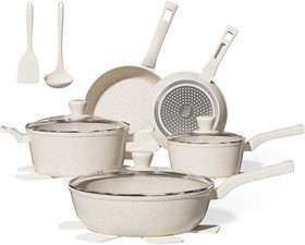 Fehér edénykészlet konyhai edénykészlettel