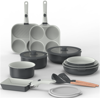 Letakarítható edények szilícium fedéllel és kiegészítőkkel