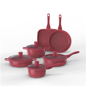 Présöntött vörös márvány bevonat 10 részes készlet