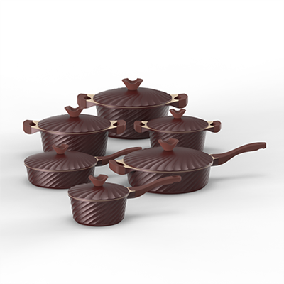 Gyári OEM prés{0}}öntött edénykészlet átlós textúraminta