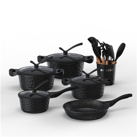 Hammer Out Coating Design Konyhai edények 20 db rakott főzőkészlet tartozékokkal