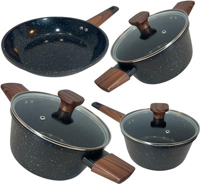 7- darab konyhai konyhai edények kovácsolt serpenyőkészletek