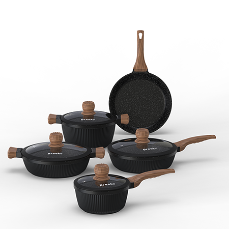 Függőleges kialakítású, indukciós márvány főzőedény